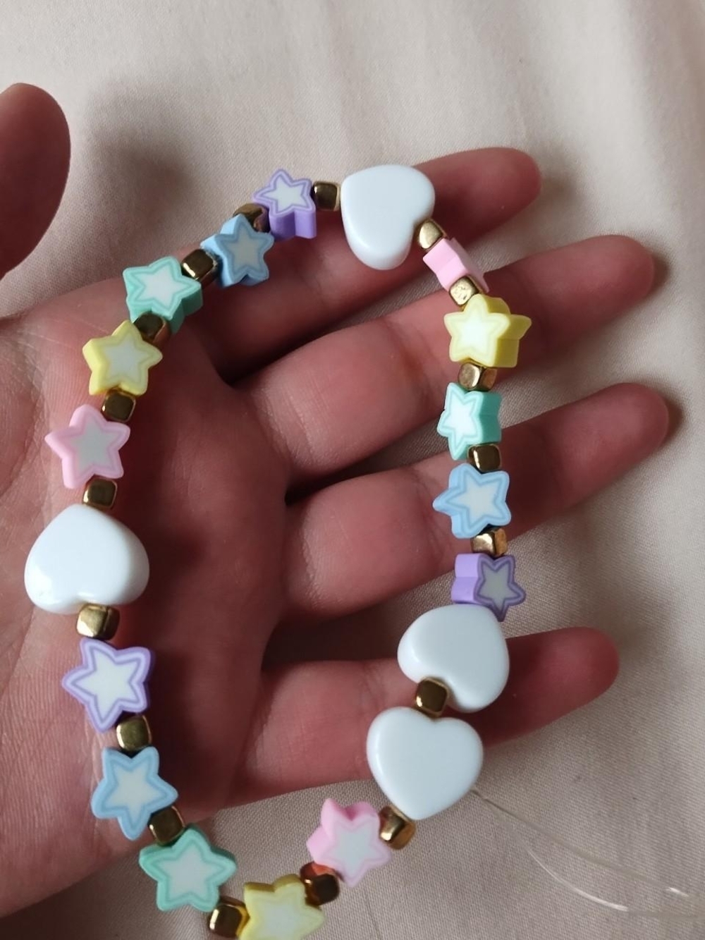 Multicolor Pastel Star & Heart Stretch Phone Charm And Keychain